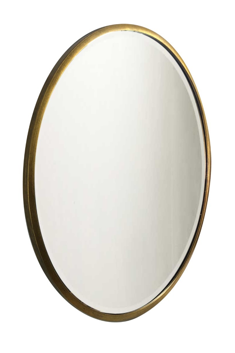 Muse Gold Large Bevelled Round Mirror 