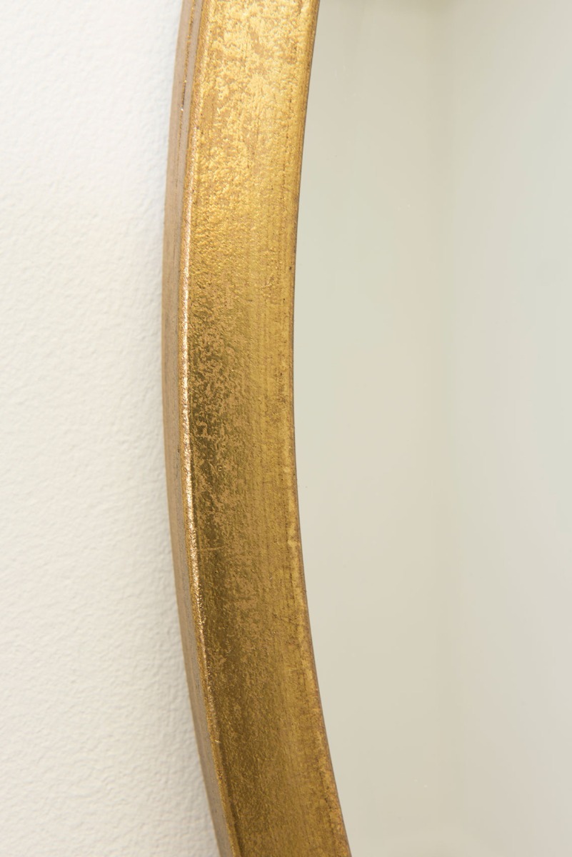 Muse Gold Large Bevelled Round Mirror 