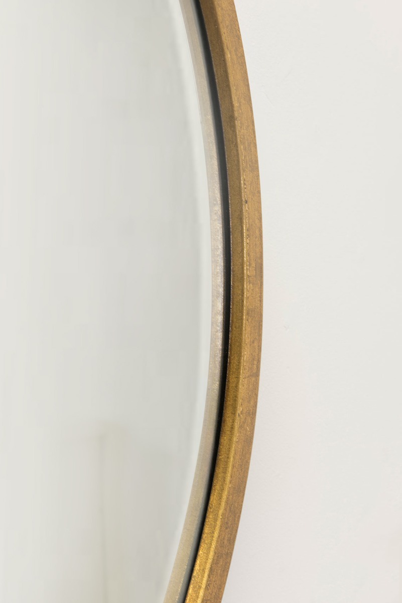 Muse Gold Large Bevelled Round Mirror 