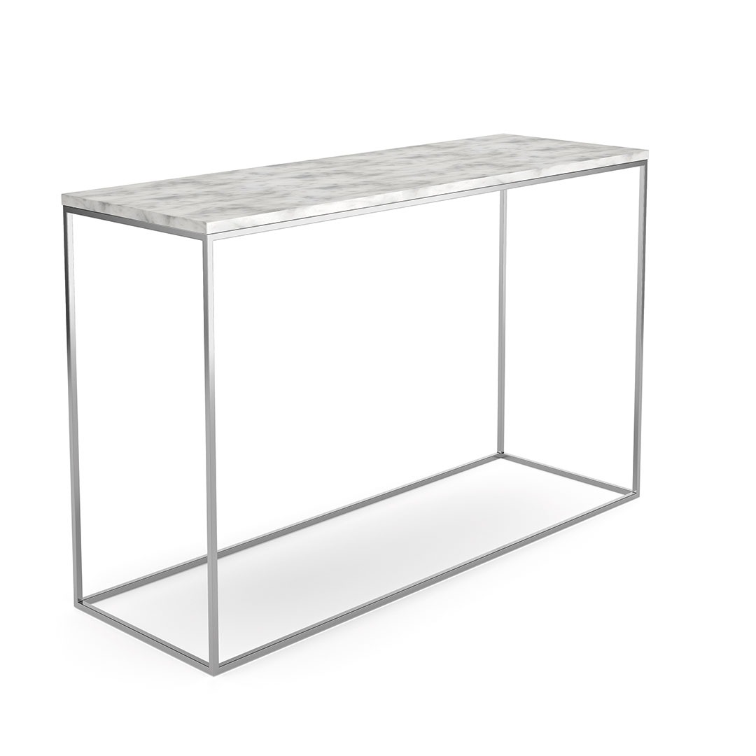 Gleam Console Table White Marble Finish with Chrome Legs | Temahome | Console Table  | Style Our Home