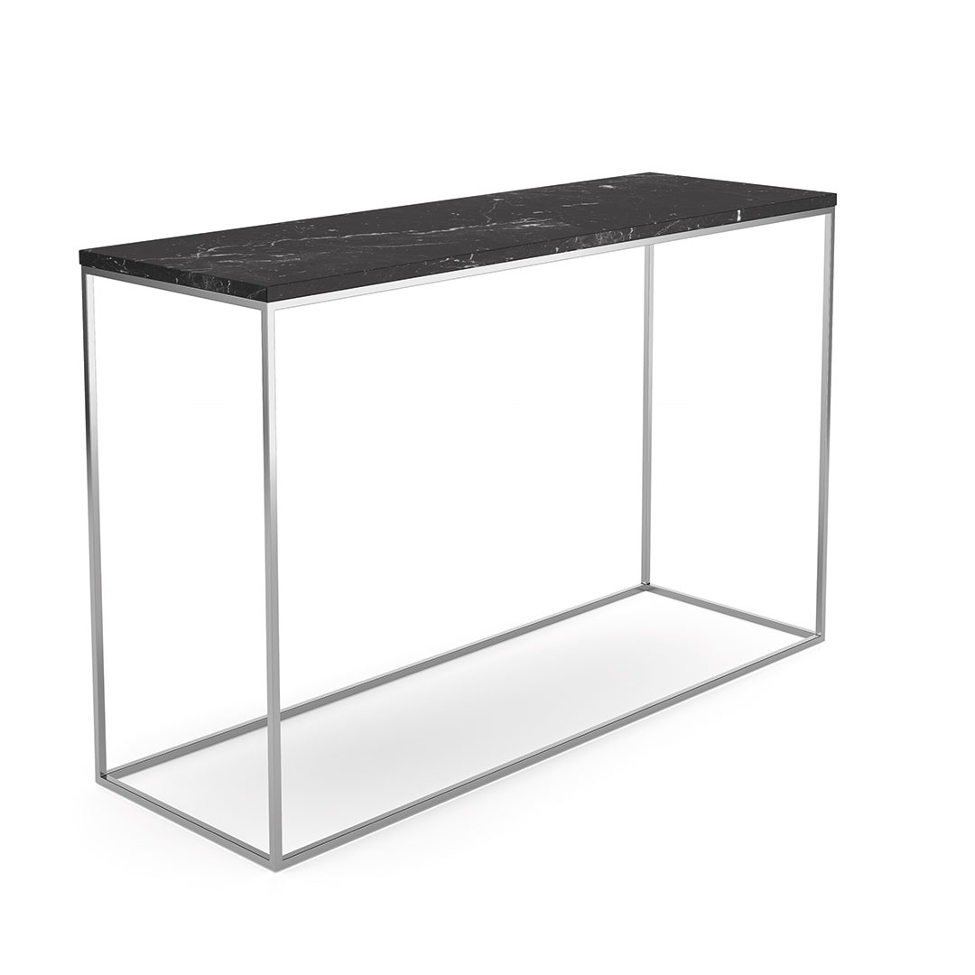 Gleam Console Table Black Marble Finish with Chrome Legs | Temahome | Console Table  | Style Our Home
