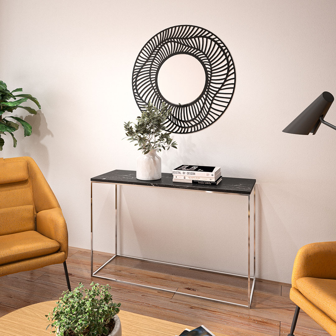 Gleam Console Table Black Marble Finish with Chrome Legs | Temahome | Console Table  | Style Our Home