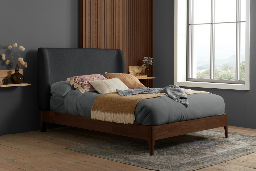 135cm Halfden Fabric Bed Grey by Birlea | Style Our Home