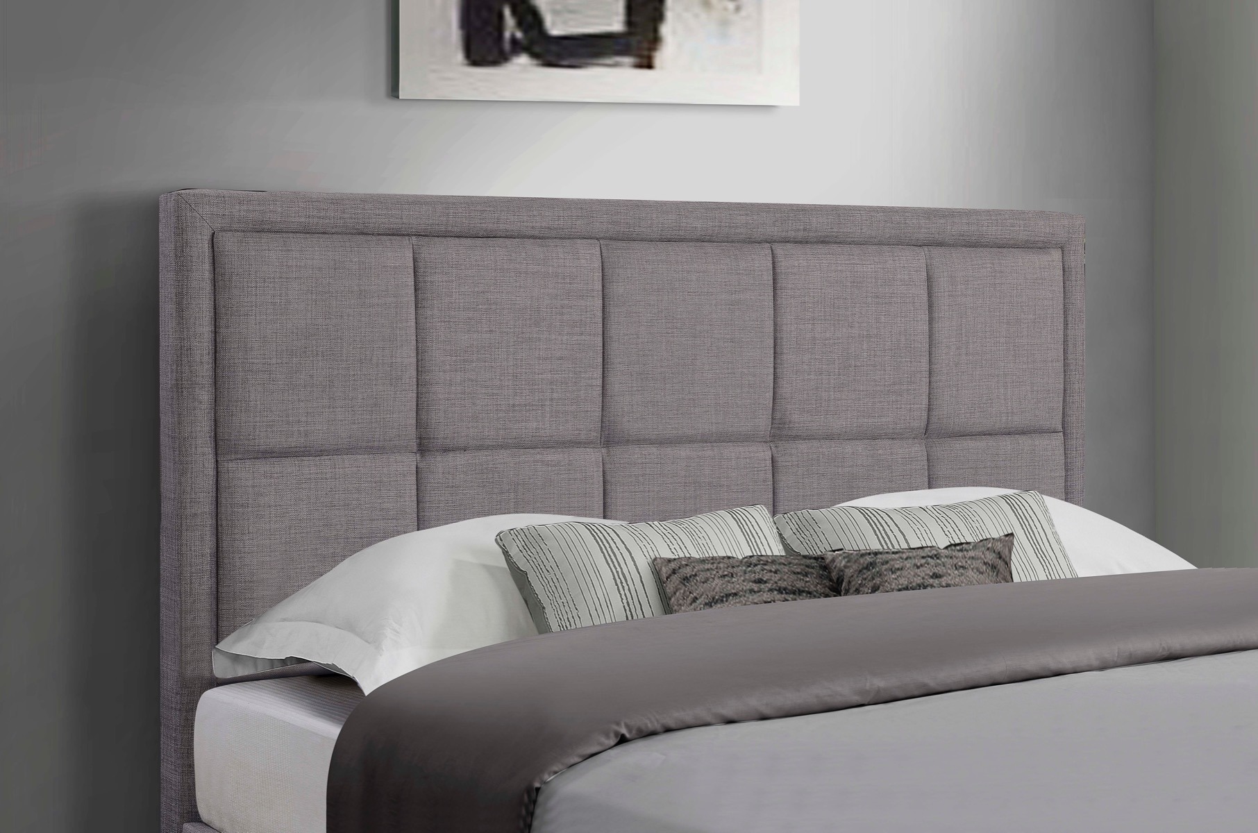 Hannover 4'6 Double Bed in Grey