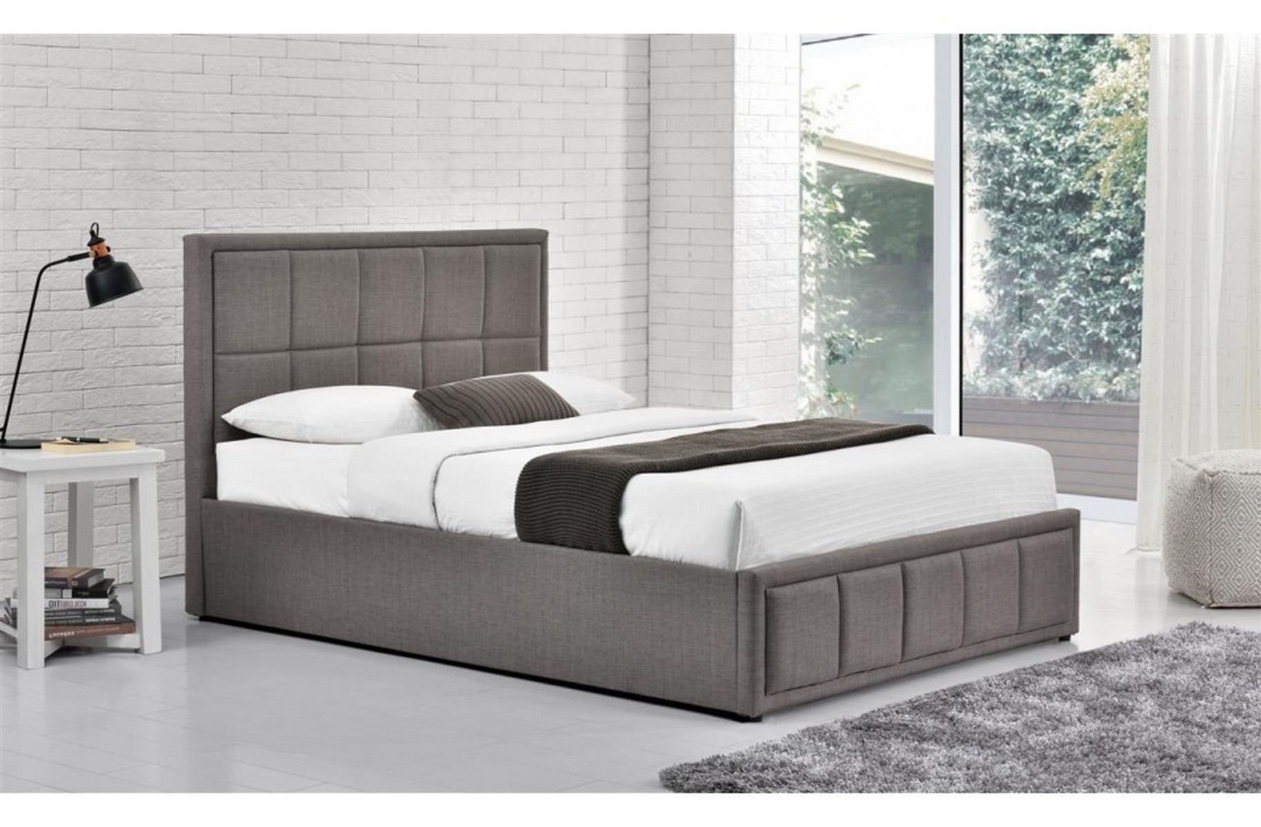 Hannover 4' Small Double Ottoman Bed in Grey