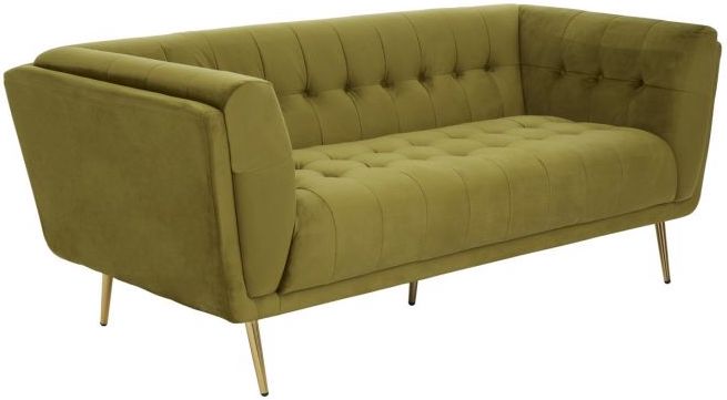 Harmony Olive Velvet Sofa by Prestige | Style Our Home