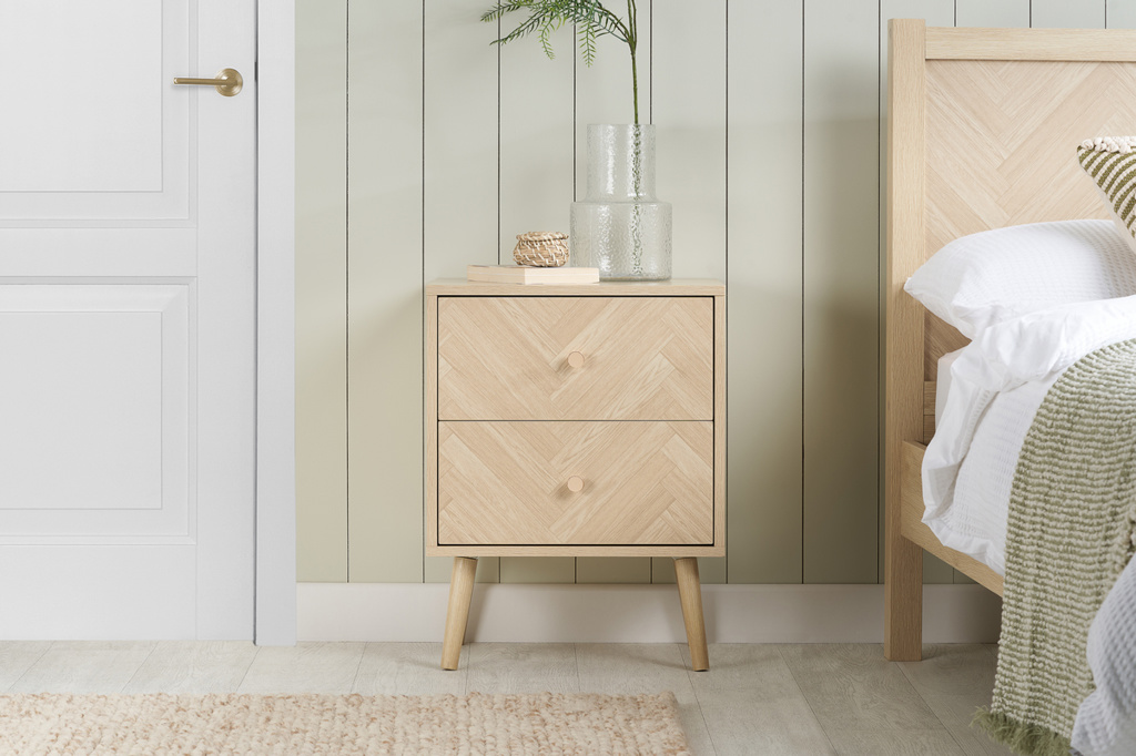 Herringford 2 Drawer Bedside Oak by Birlea | Style Our Home