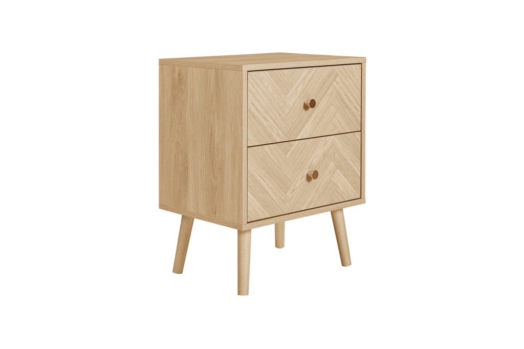 Herringford 2 Drawer Bedside Oak by Birlea | Style Our Home