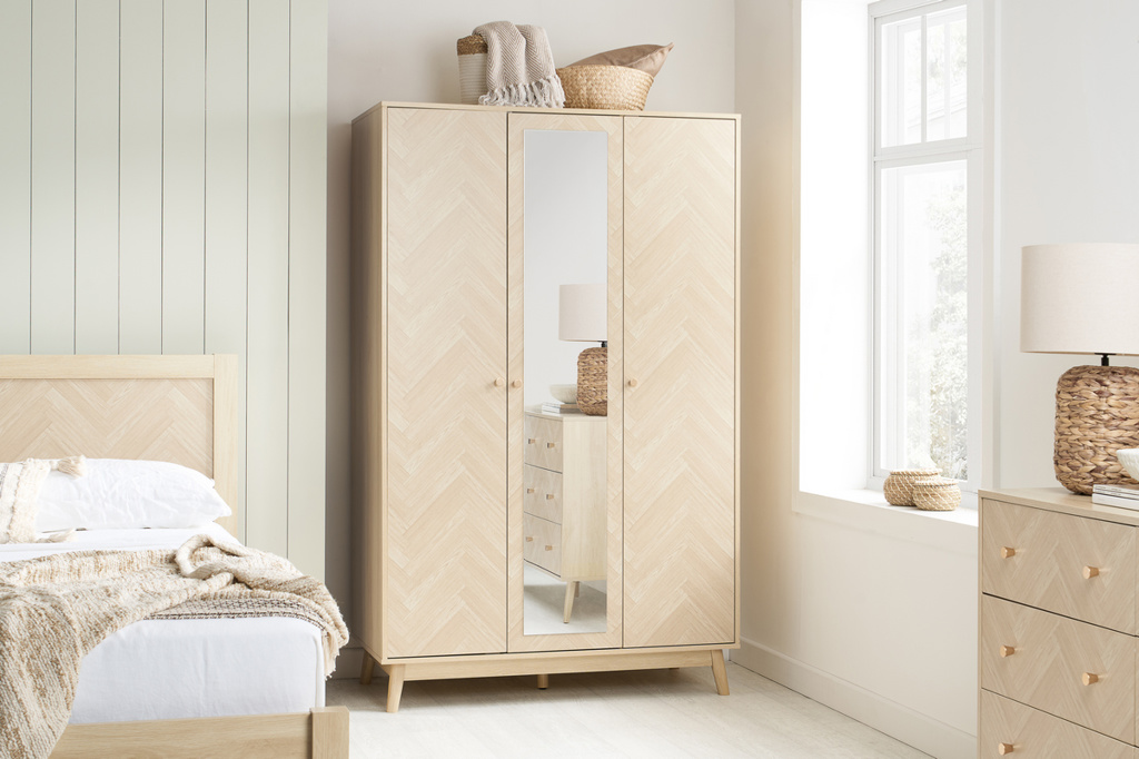Herringford 3 Door Wardrobe With Mirror by Birlea | Style Our Home