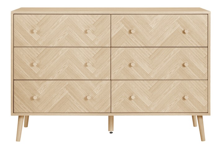 Herringford 6 Drawer Wide Chest Oak by Birlea | Style Our Home