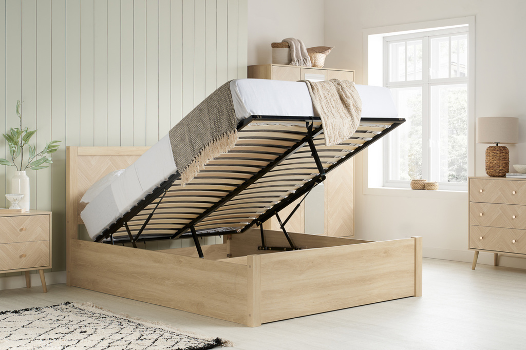 135cm Herringford Ottoman Bed Oak by Birlea | Style Our Home