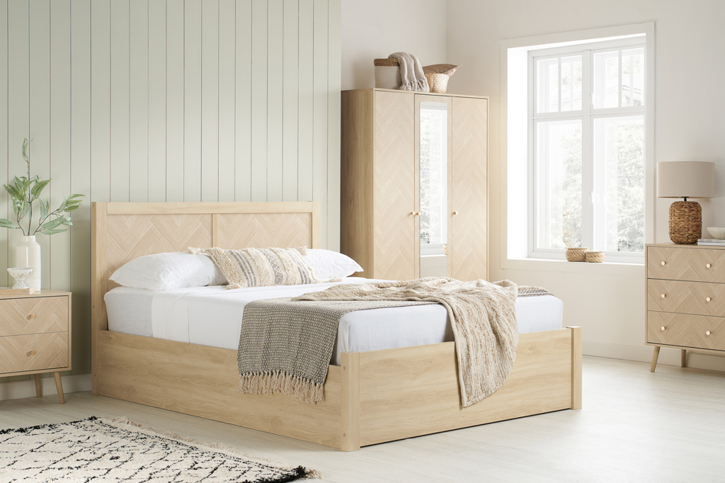 150cm Herringford Ottoman Bed Oak by Birlea | Style Our Home