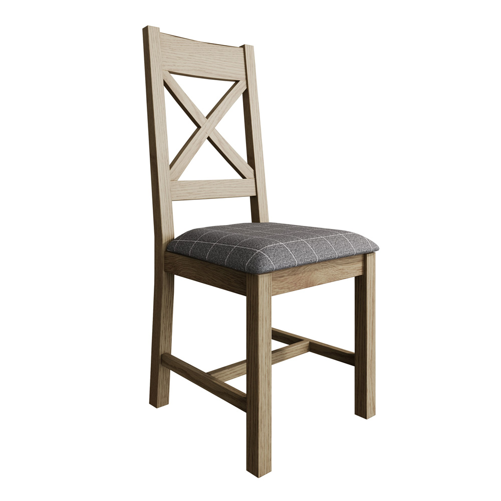 Hoeson Cross Back Dining Chair Grey Check by Aegon Interiors | Style Our Home