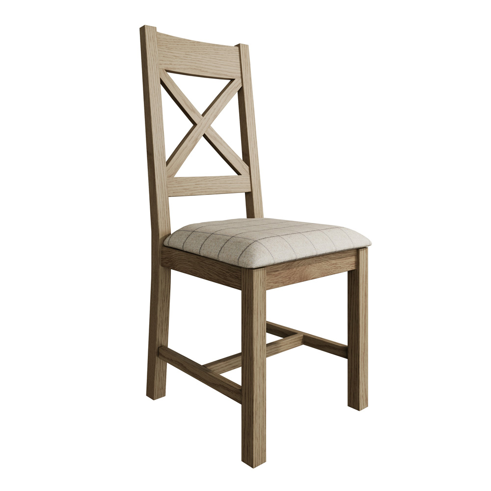 Hoeson Cross Back Dining Chair Natural Check by Aegon Interiors | Style Our Home