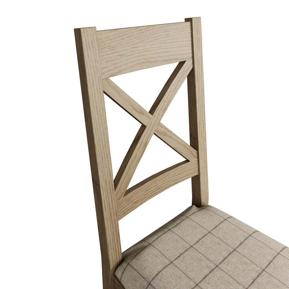 Hoeson Cross Back Dining Chair Natural Check by Aegon Interiors | Style Our Home