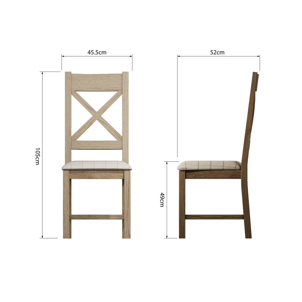 Hoeson Cross Back Dining Chair Natural Check by Aegon Interiors | Style Our Home