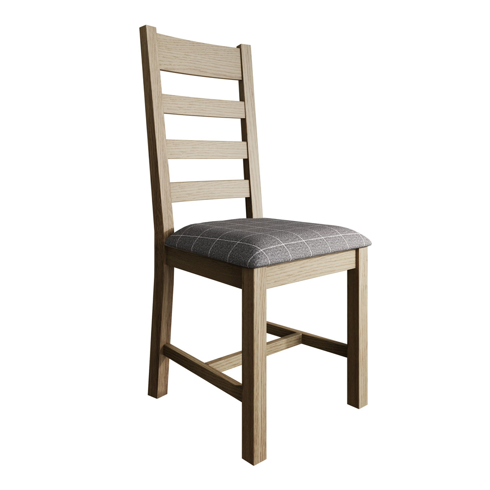 Hoeson Slatted Dining Chair Grey Check by Aegon Interiors | Style Our Home