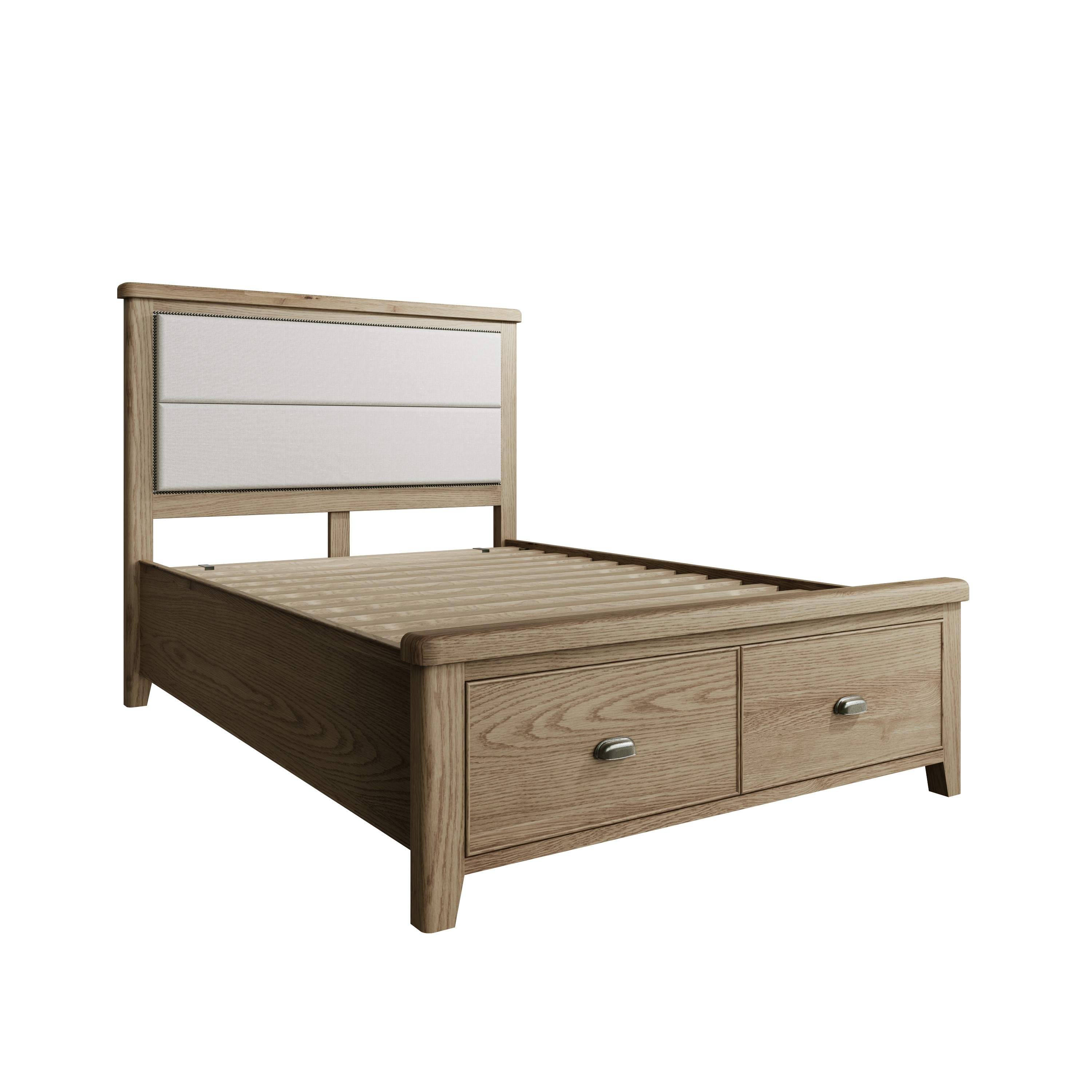 Hoeson 4'6 Fabric Headboard with Drawer Footboard by Aegon Interiors | Style Our Home