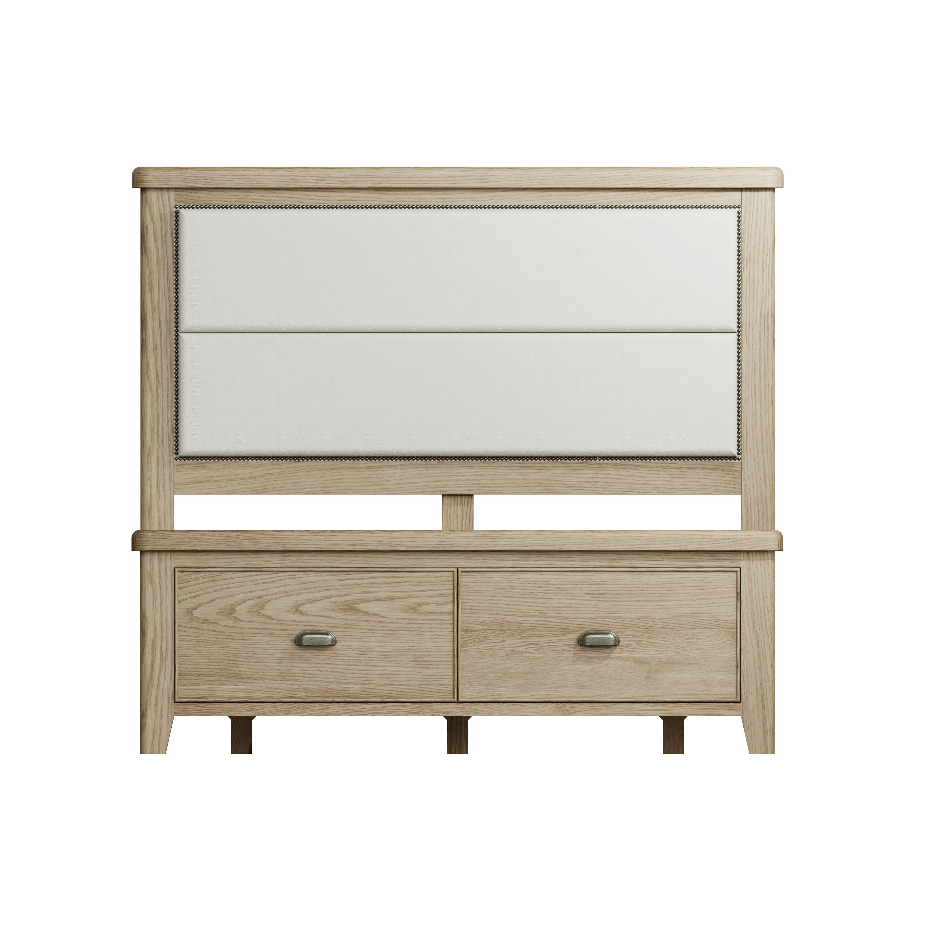 Hoeson 4'6 Fabric Headboard with Drawer Footboard by Aegon Interiors | Style Our Home