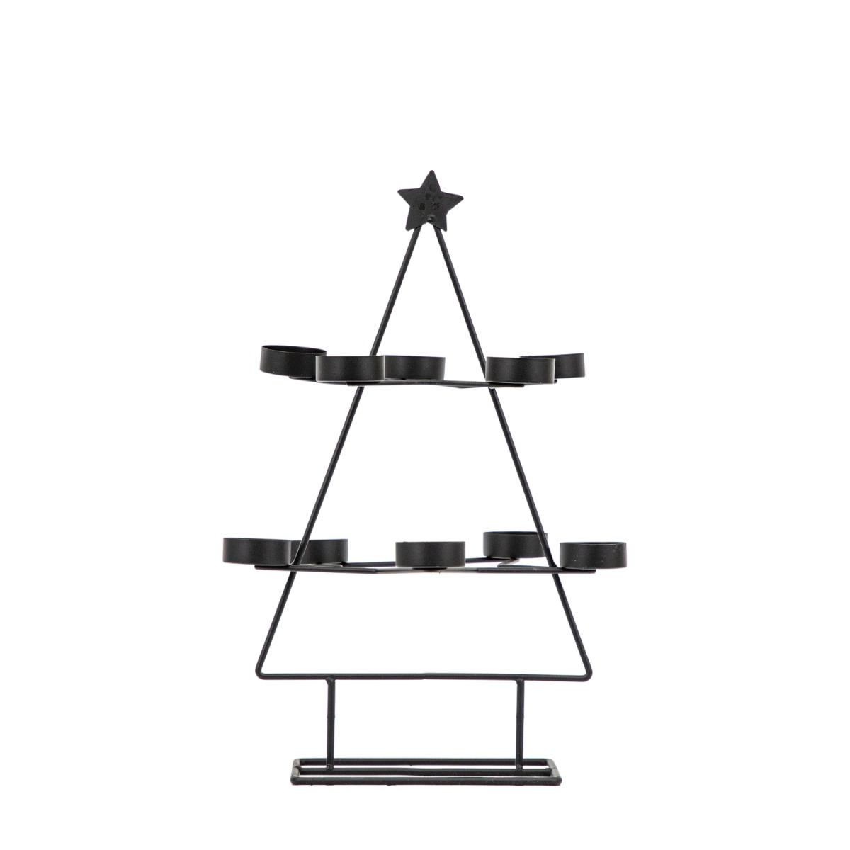 Xmas Black Tree Tealight Holder x10 by Gallery Living | Style Our Home