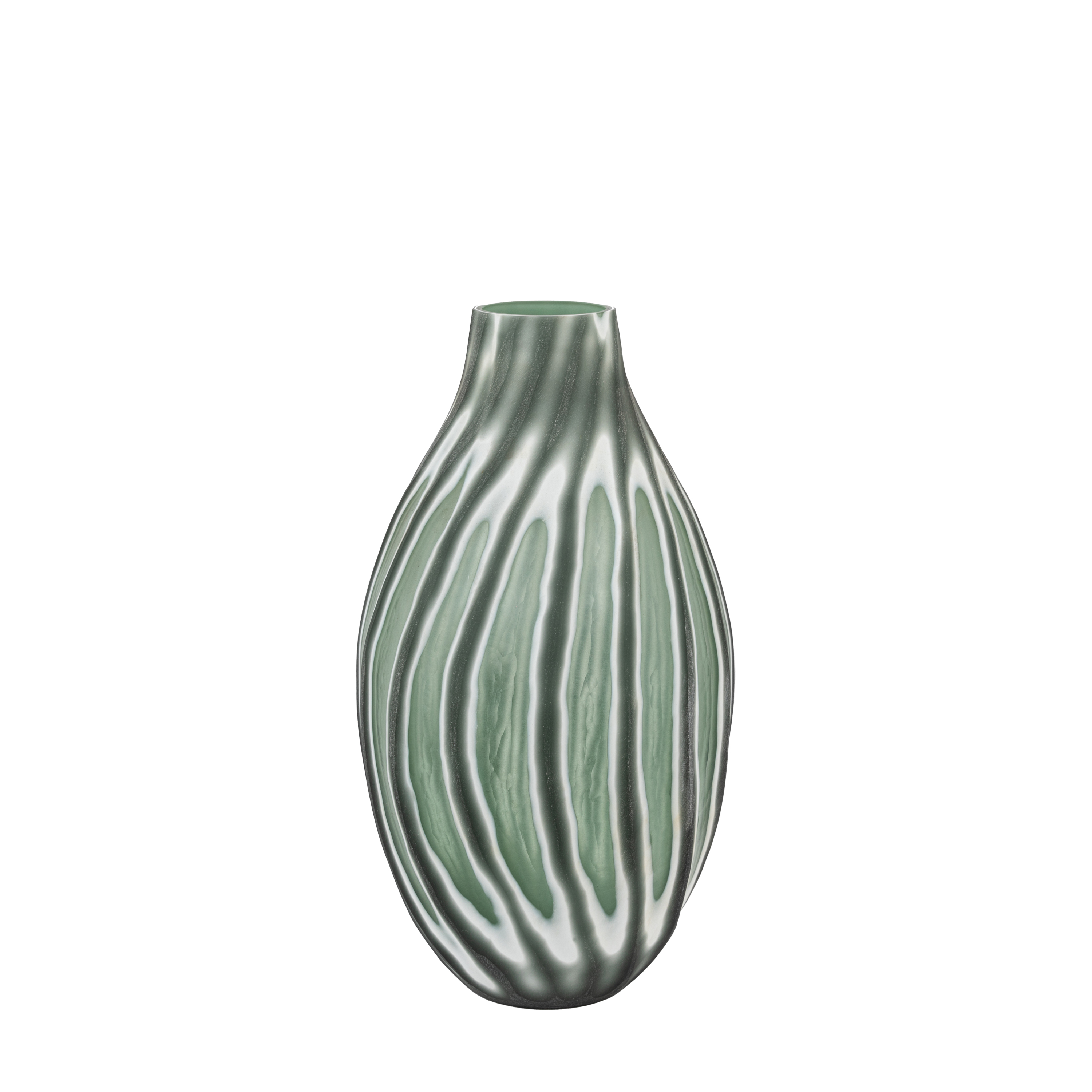 Morella Swirl Hand Carved Glass Vase Sage by Gallery Living | Style Our Home