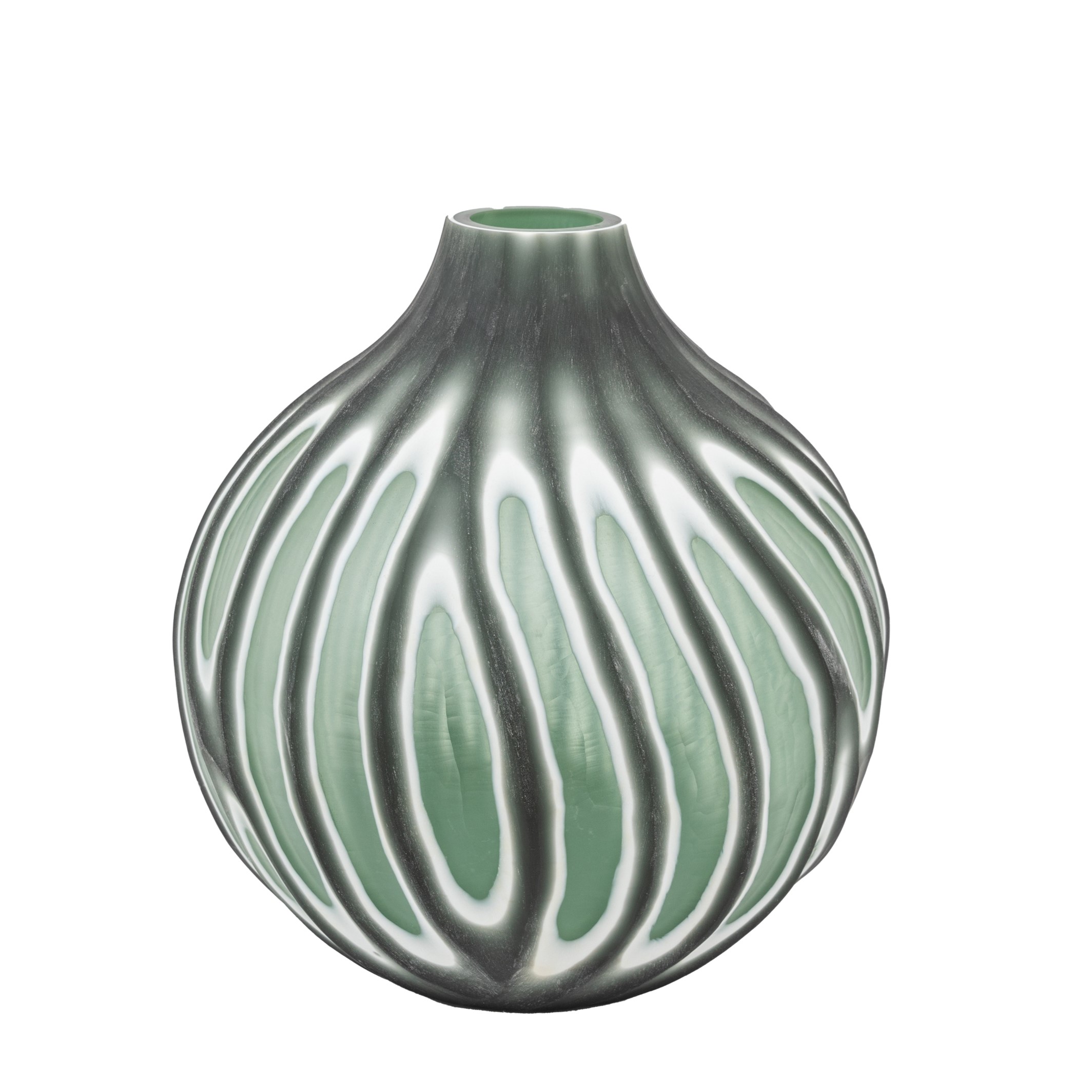 Morella Swirl Hand Carved Glass Vase Sage by Gallery Living | Style Our Home