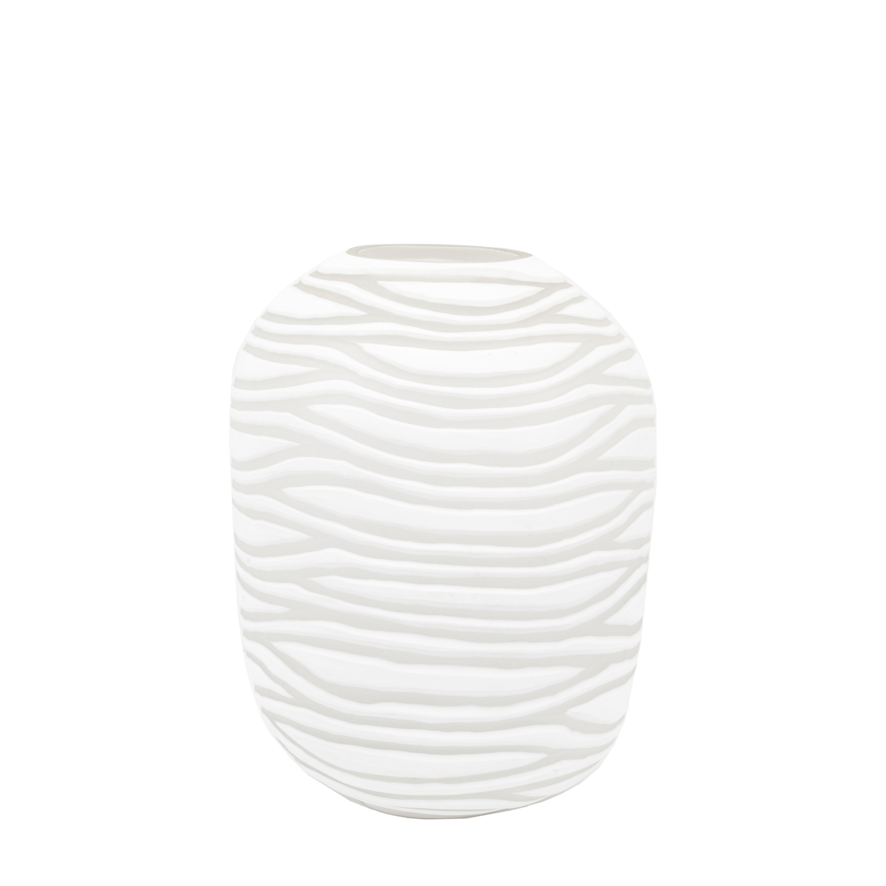 Andorra Handblown Carved Glass Vase White by Gallery Living | Style Our Home