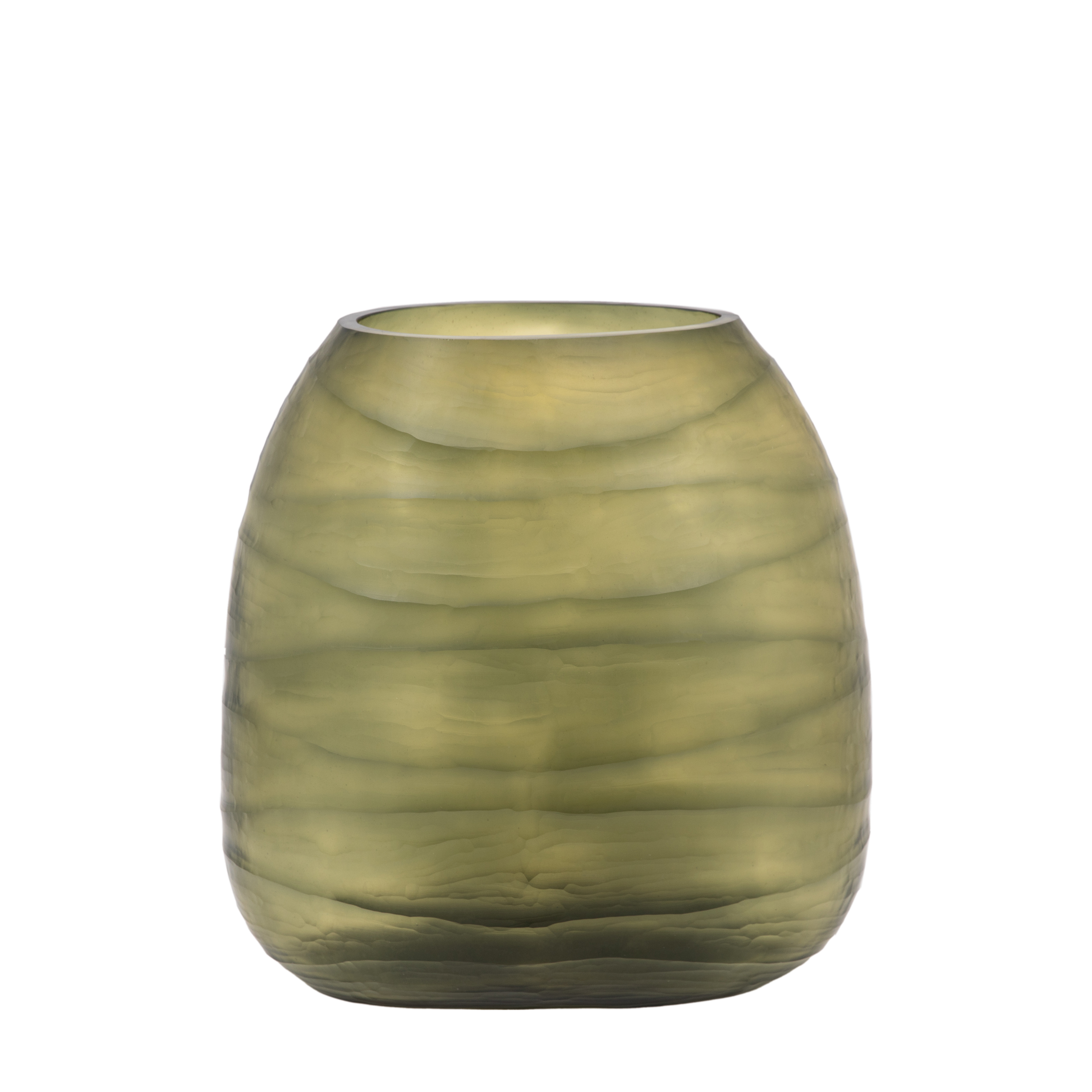 Sintra Handblown Carved Glass Vase Olive by Gallery Living | Style Our Home