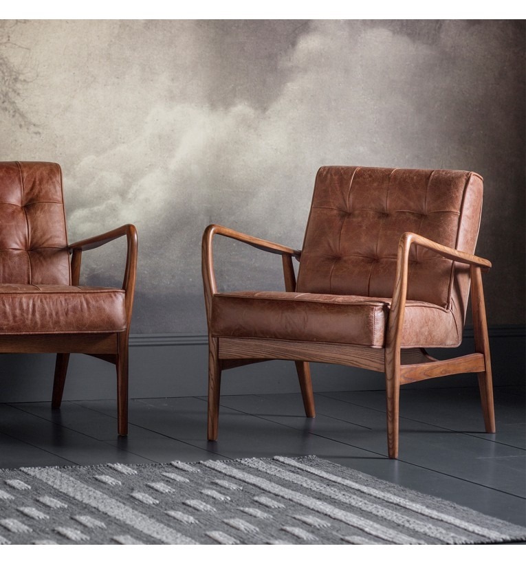 Humber Armchair Vintage - Brown Leather - Style Our Home