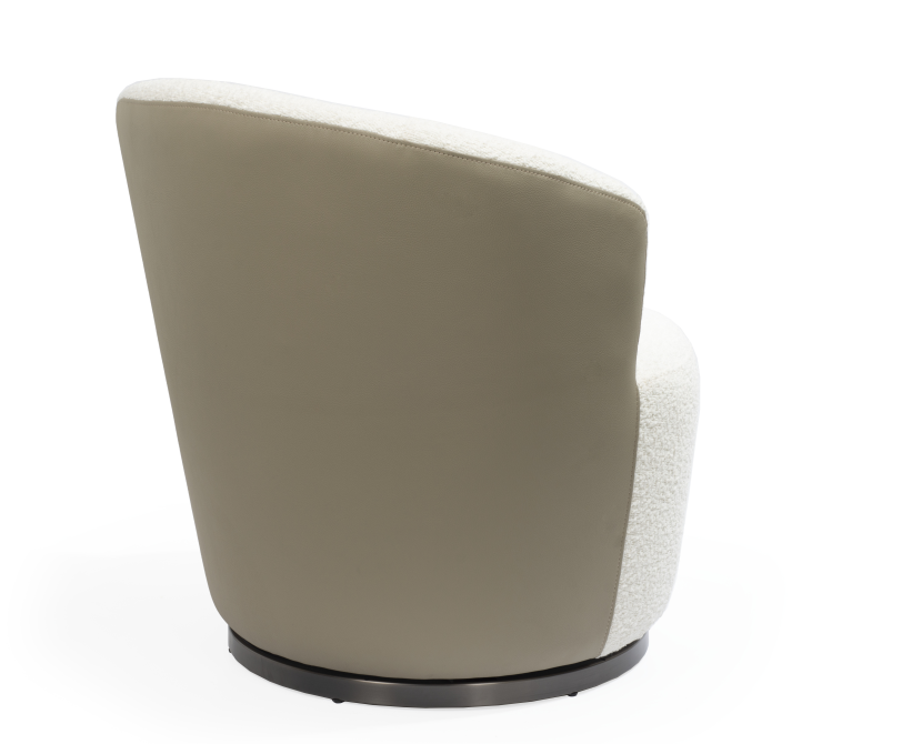 Derry Swivel Chair - Chex Boucle Polar & Concrete Grey by Tommy Franks | Style Our Home