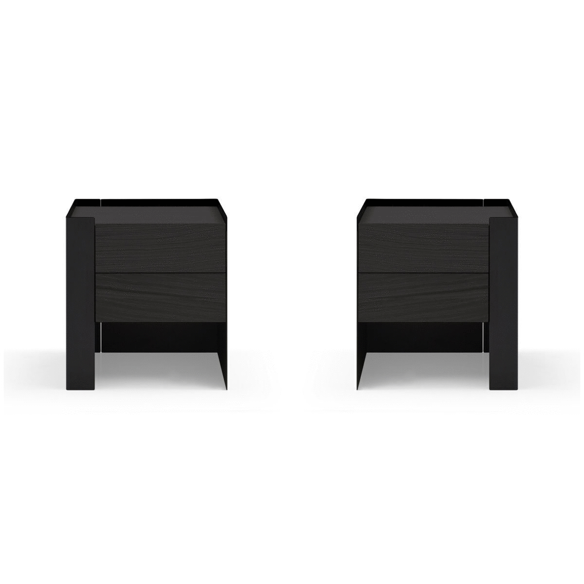 Tunica Bedside Table - Black Oak - Pair by Tommy Franks | Style Our Home