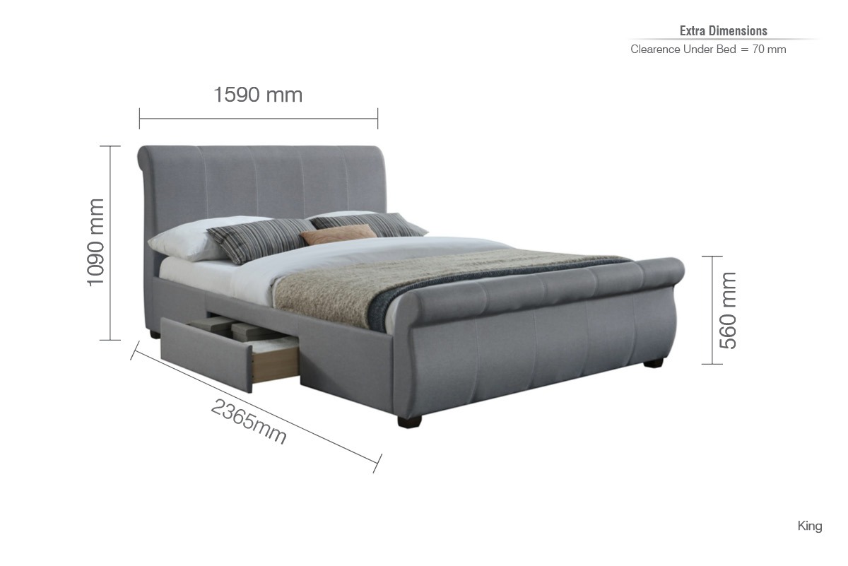 Lancaster Grey King Bed