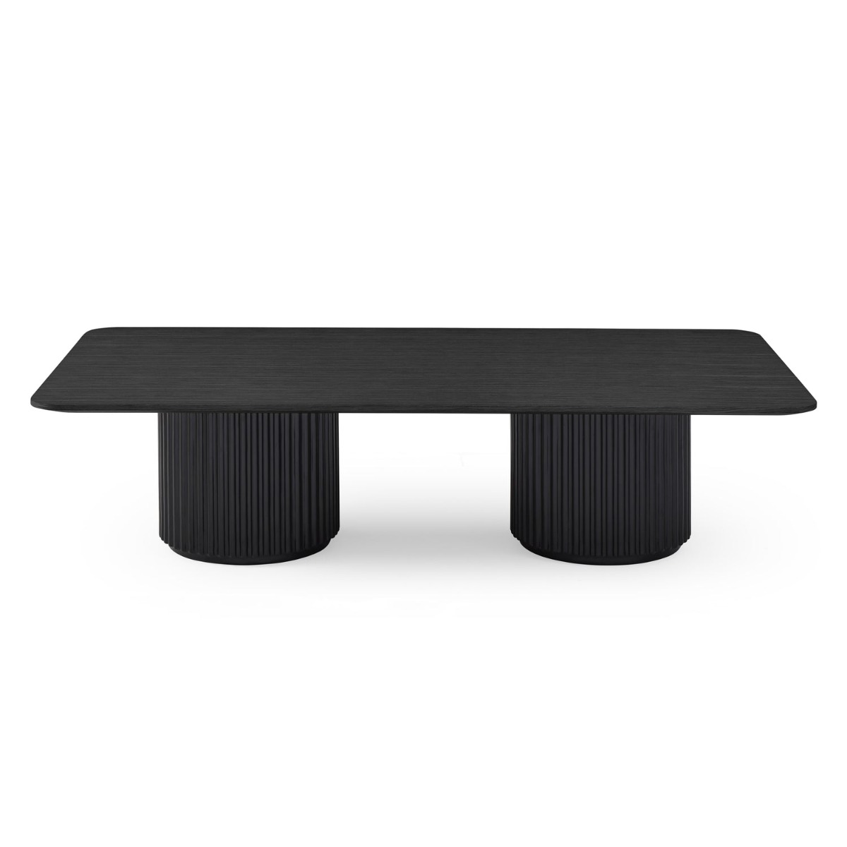 Lantine Coffee Table - Double Pedestal - Black Oak by Tommy Franks | Style Our Home