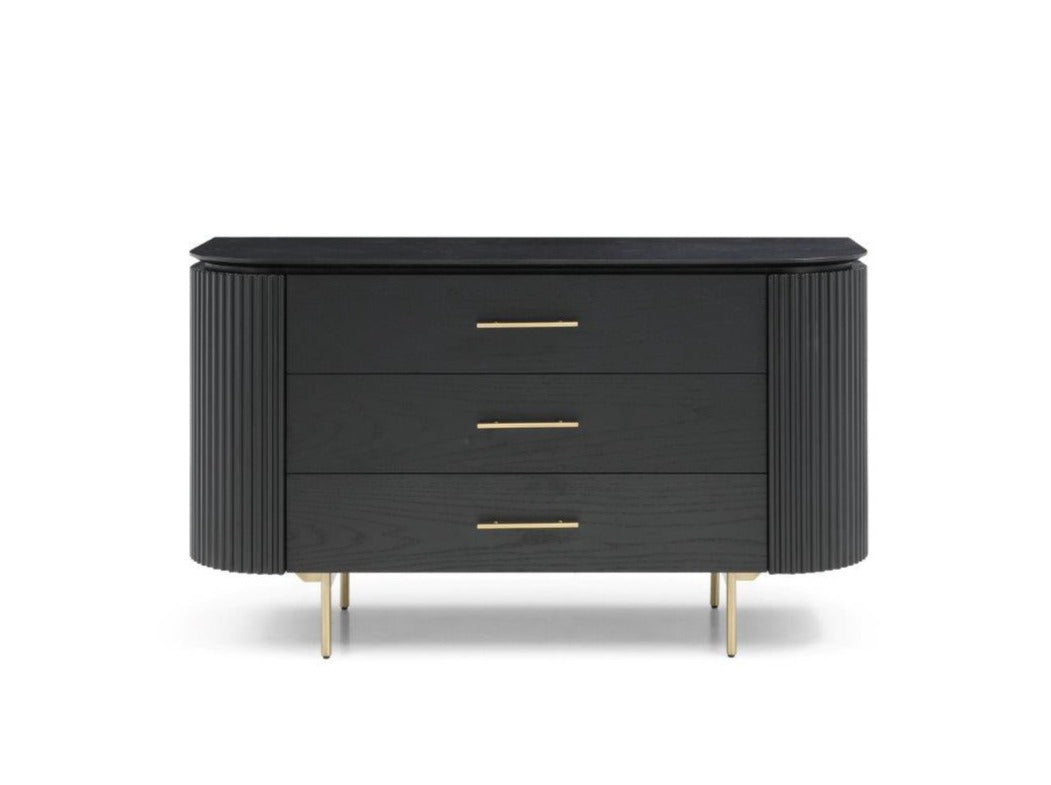 Lantine 3 Drawer Dresser - Matte Black Oak by Tommy Franks | Style Our Home