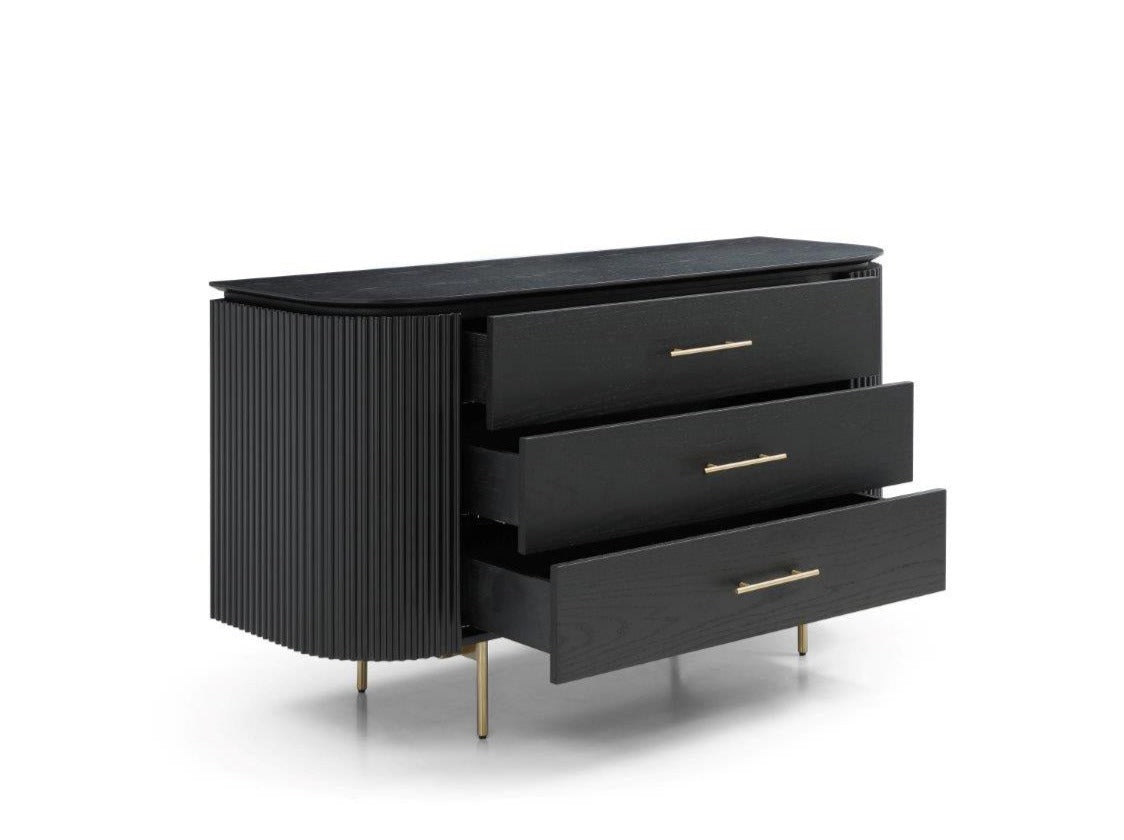 Lantine 3 Drawer Dresser - Matte Black Oak by Tommy Franks | Style Our Home