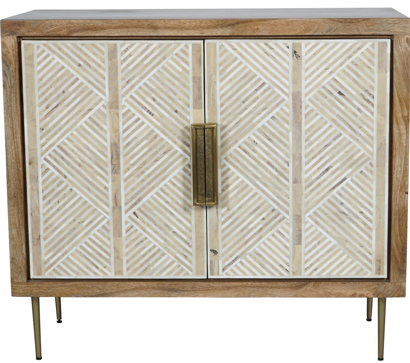 Linden Bone and Mango Wood 2 Door Cabinet by Libra | Style Our Home