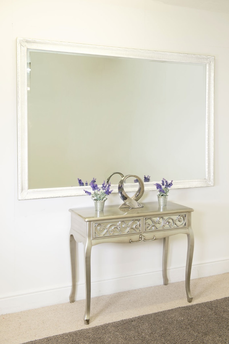 Gaia Vintage White Antique Design Large Leaner Mirror