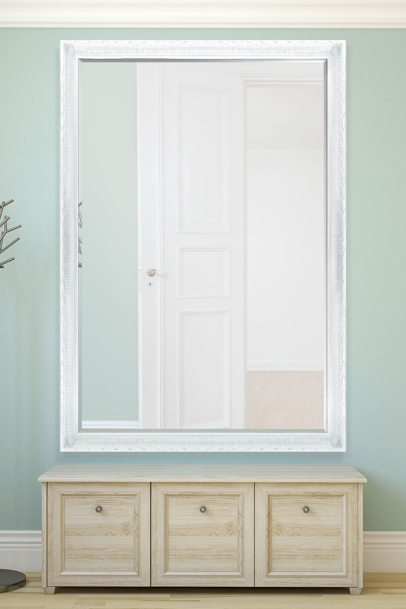 Gaia Vintage White Antique Design Large Leaner Mirror