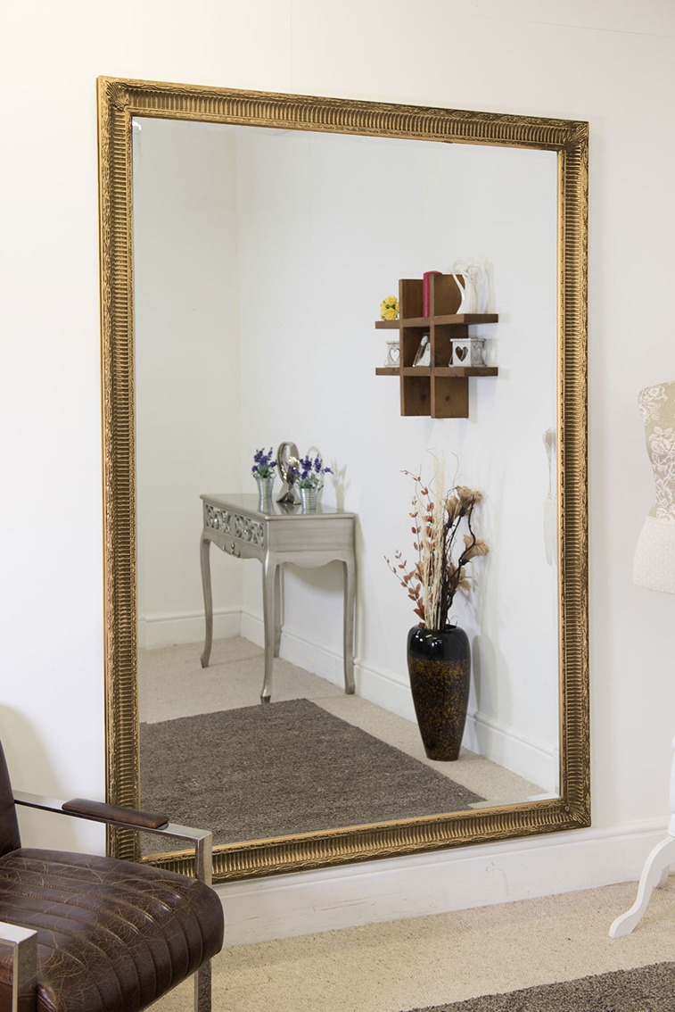 Gaia Vintage Gold Antique Design Large Leaner Mirror