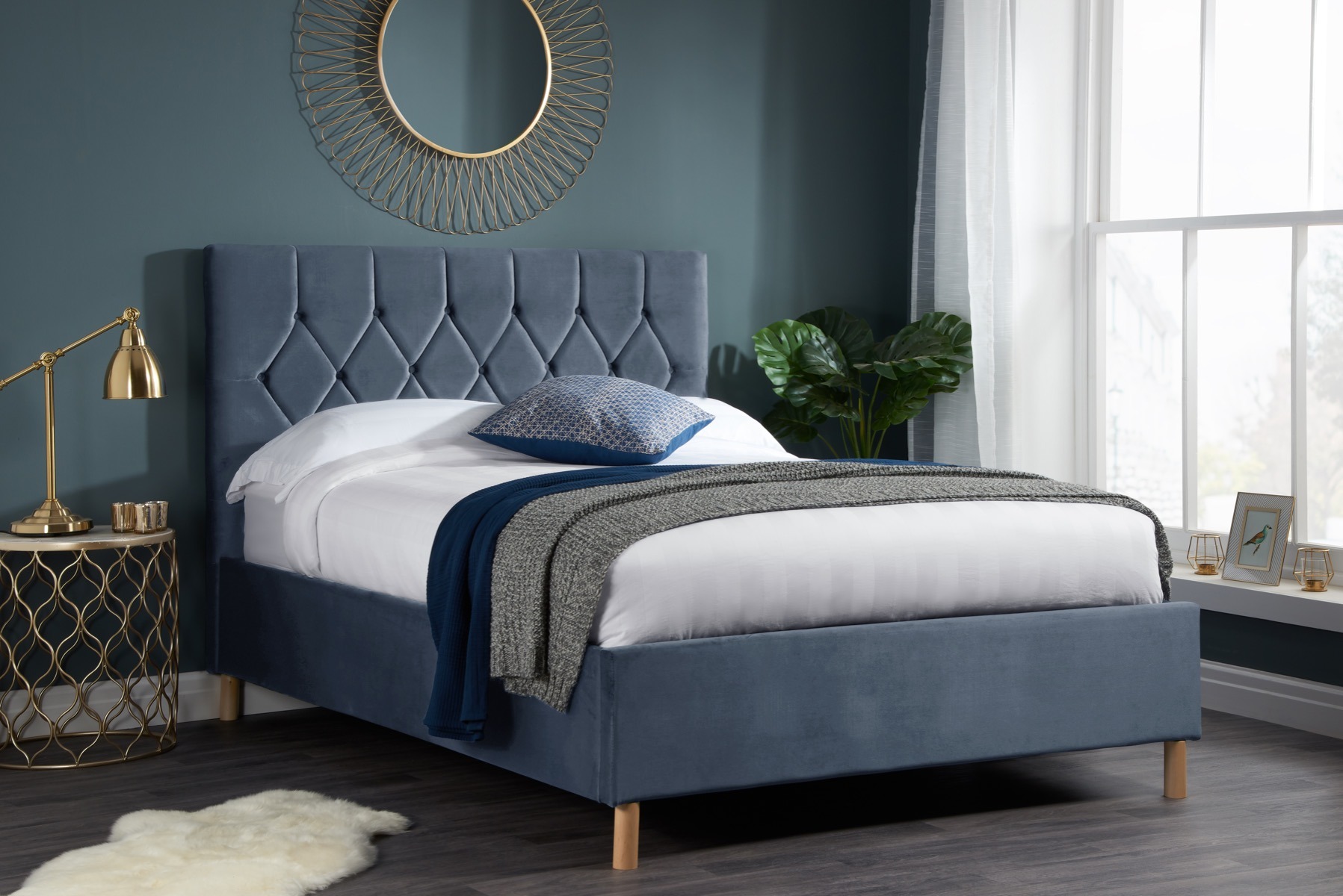 Loxley Grey 4' Small Double Ottoman Bed