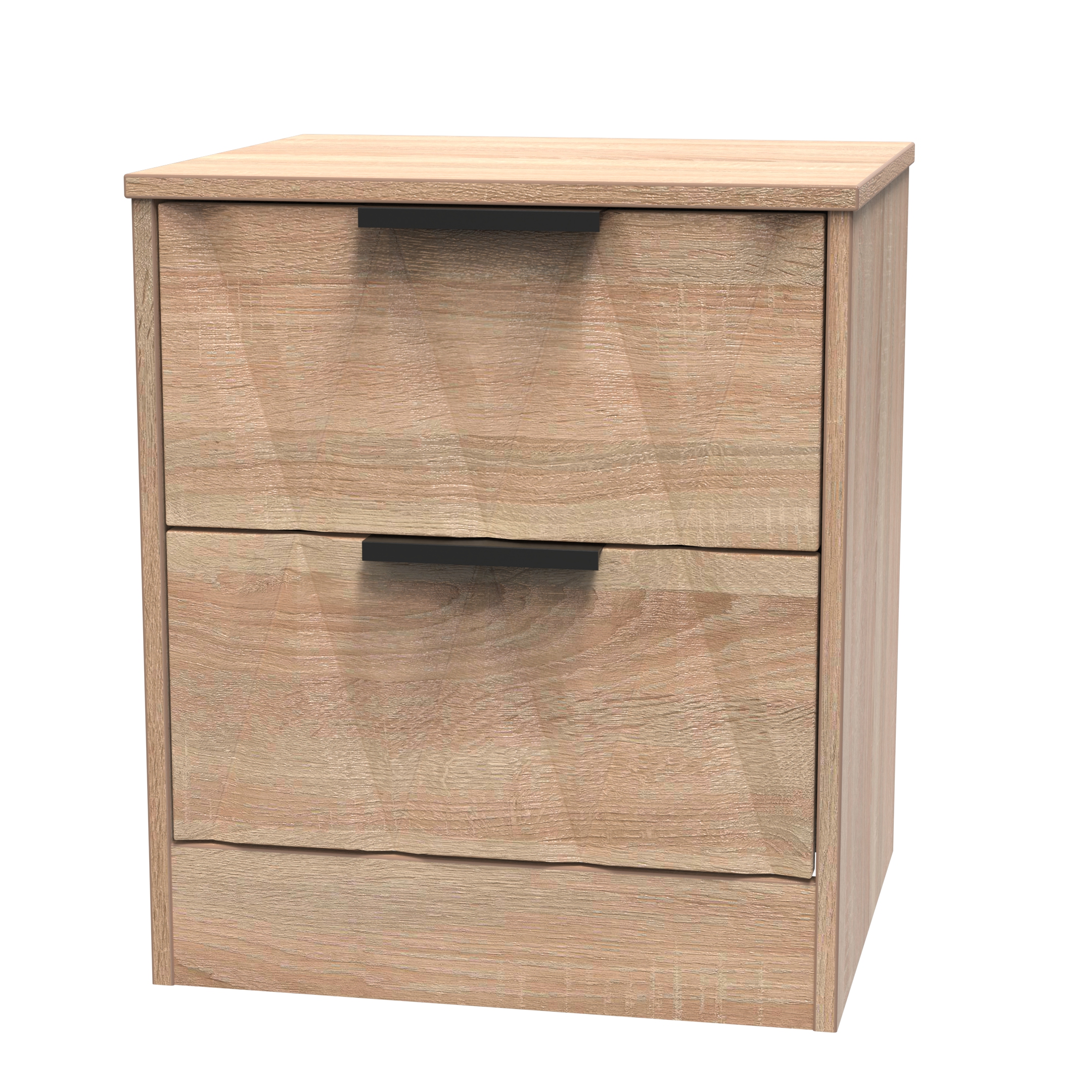 Las Vegas (Black Handles) 2 Drawer Midi Chest in Reed Green & White Welcome Furniture | Style Our Home 