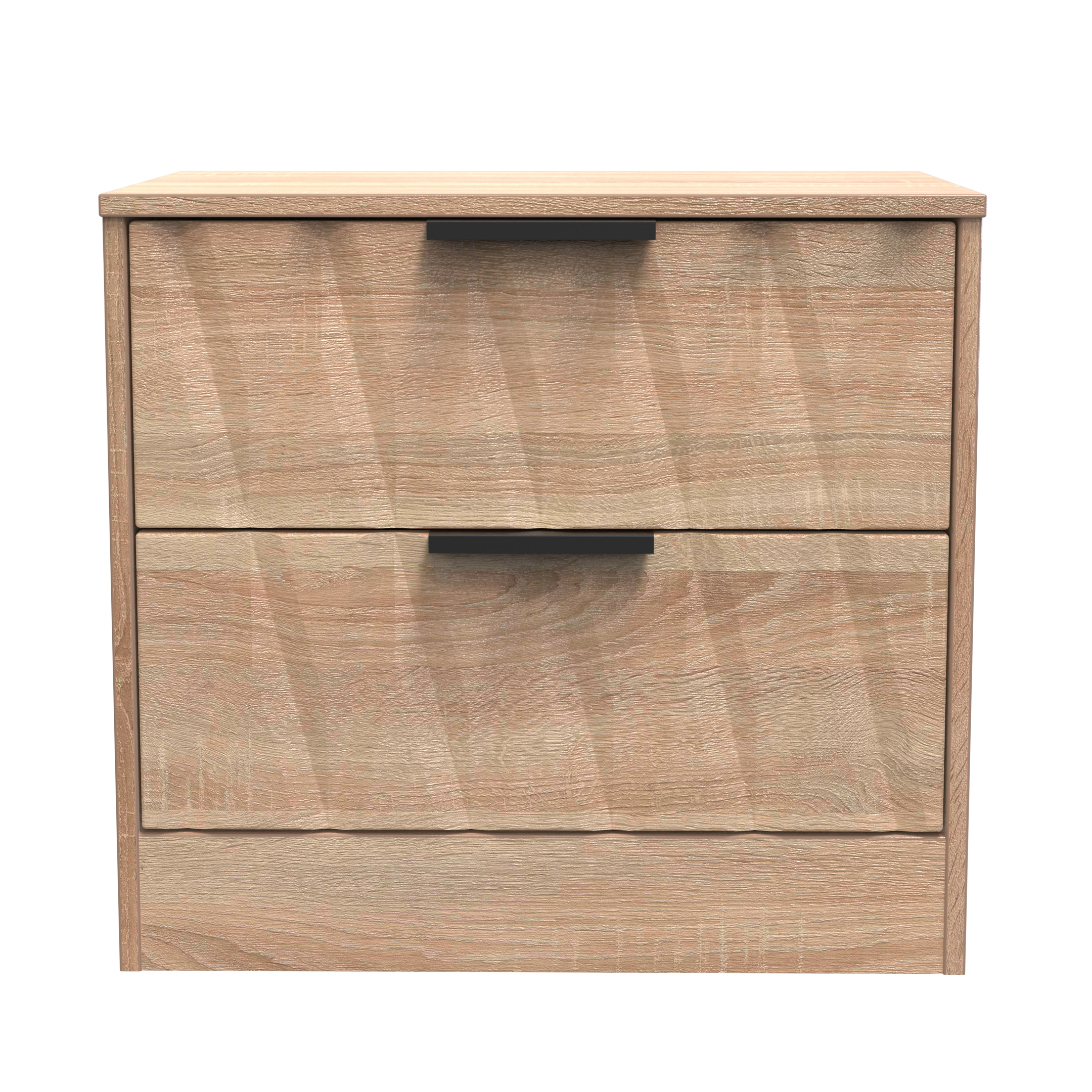 Las Vegas (Black Handles) 2 Drawer Midi Chest in Reed Green & White Welcome Furniture | Style Our Home 