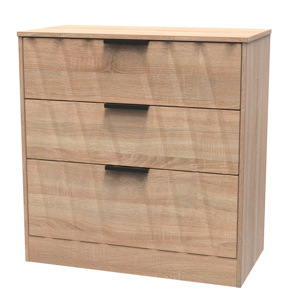 Las Vegas 3 Drawer Deep Chest in Bardolino Oak Welcome Furniture | Style Our Home