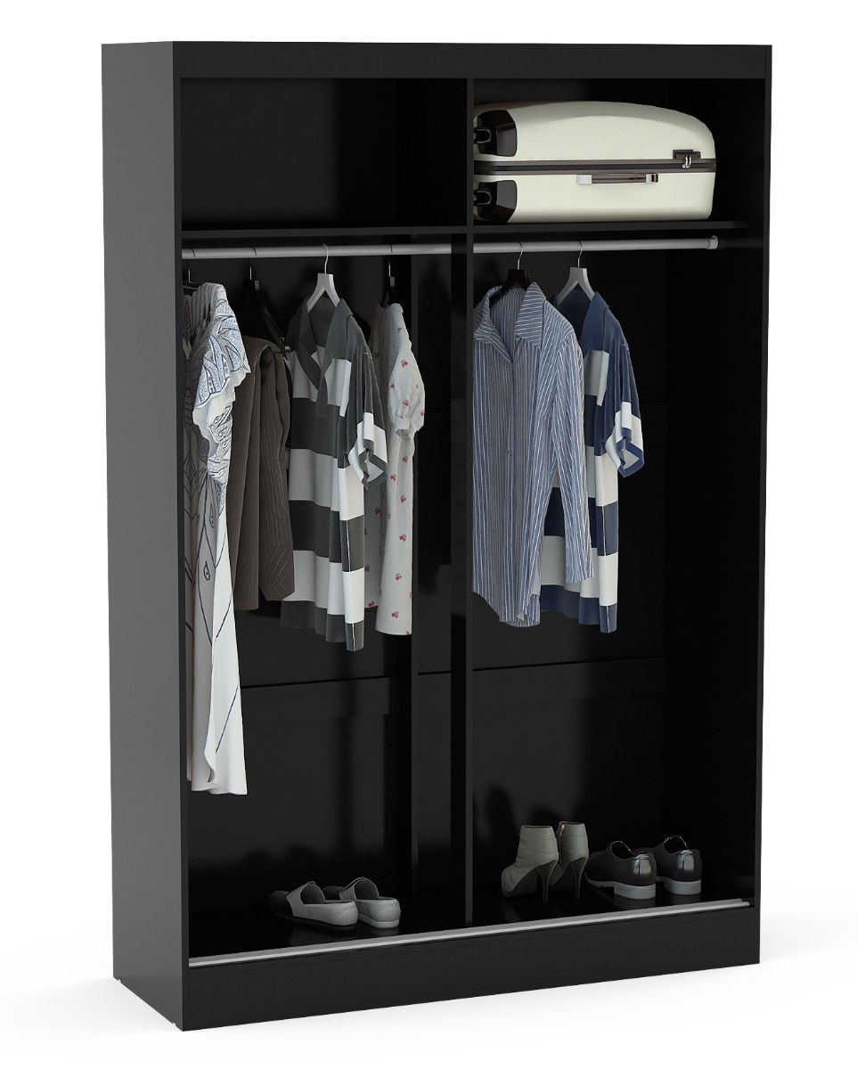 Lynx Black 2 Door Sliding Wardrobe