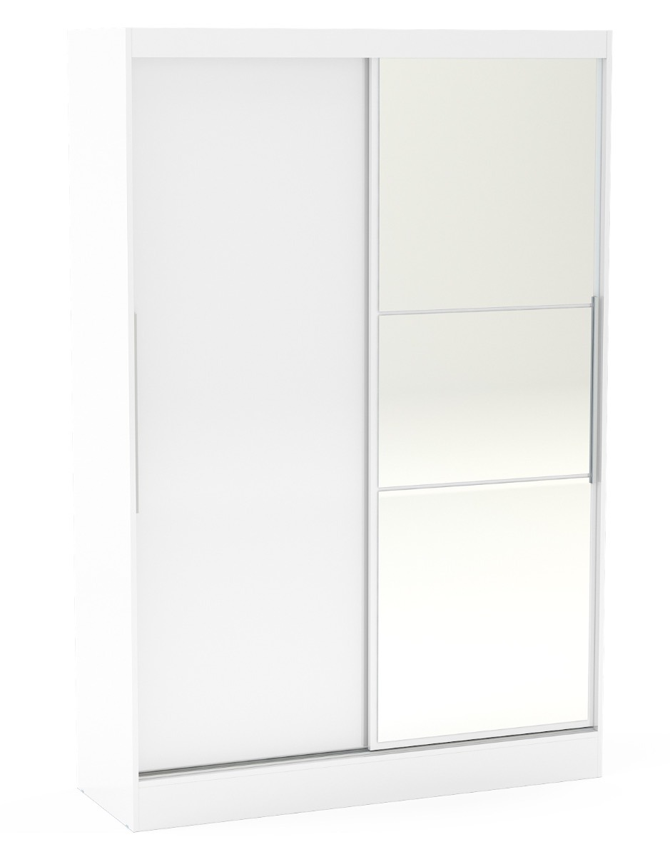 Lynx White 2 Door Sliding Wardrobe With Mirror