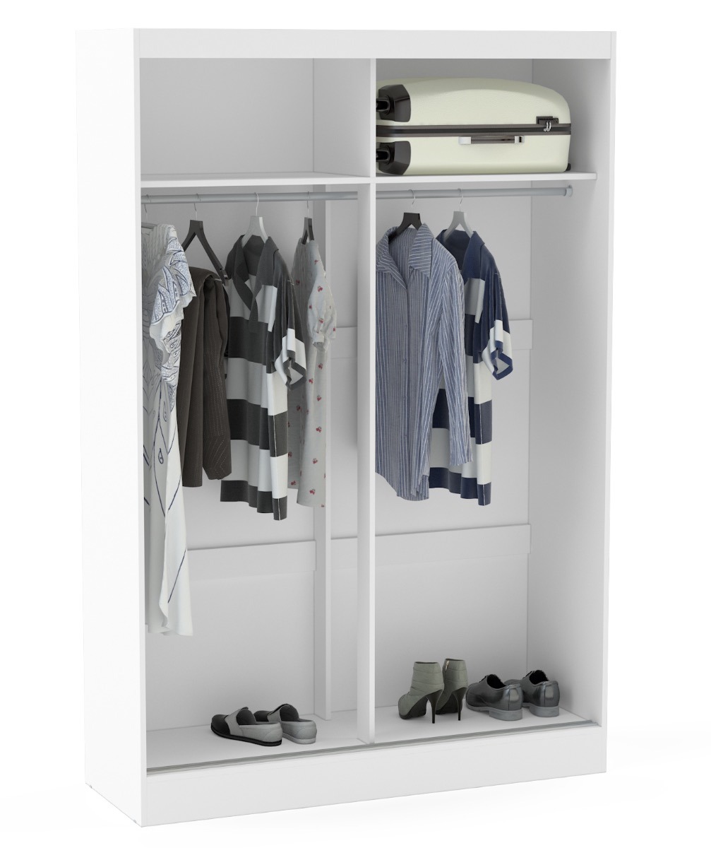 Lynx White Grey 2 Door Sliding Wardrobe With Mirror