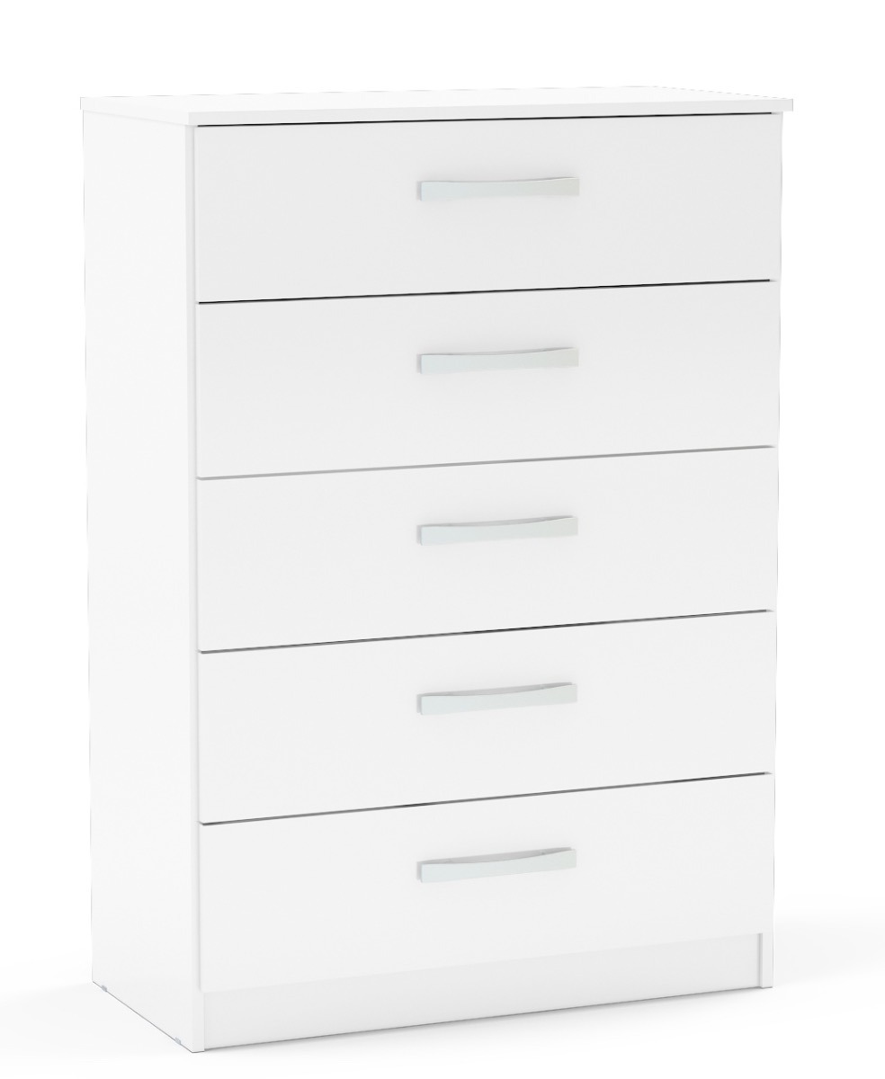 Lynx White 5 Drawer Chest