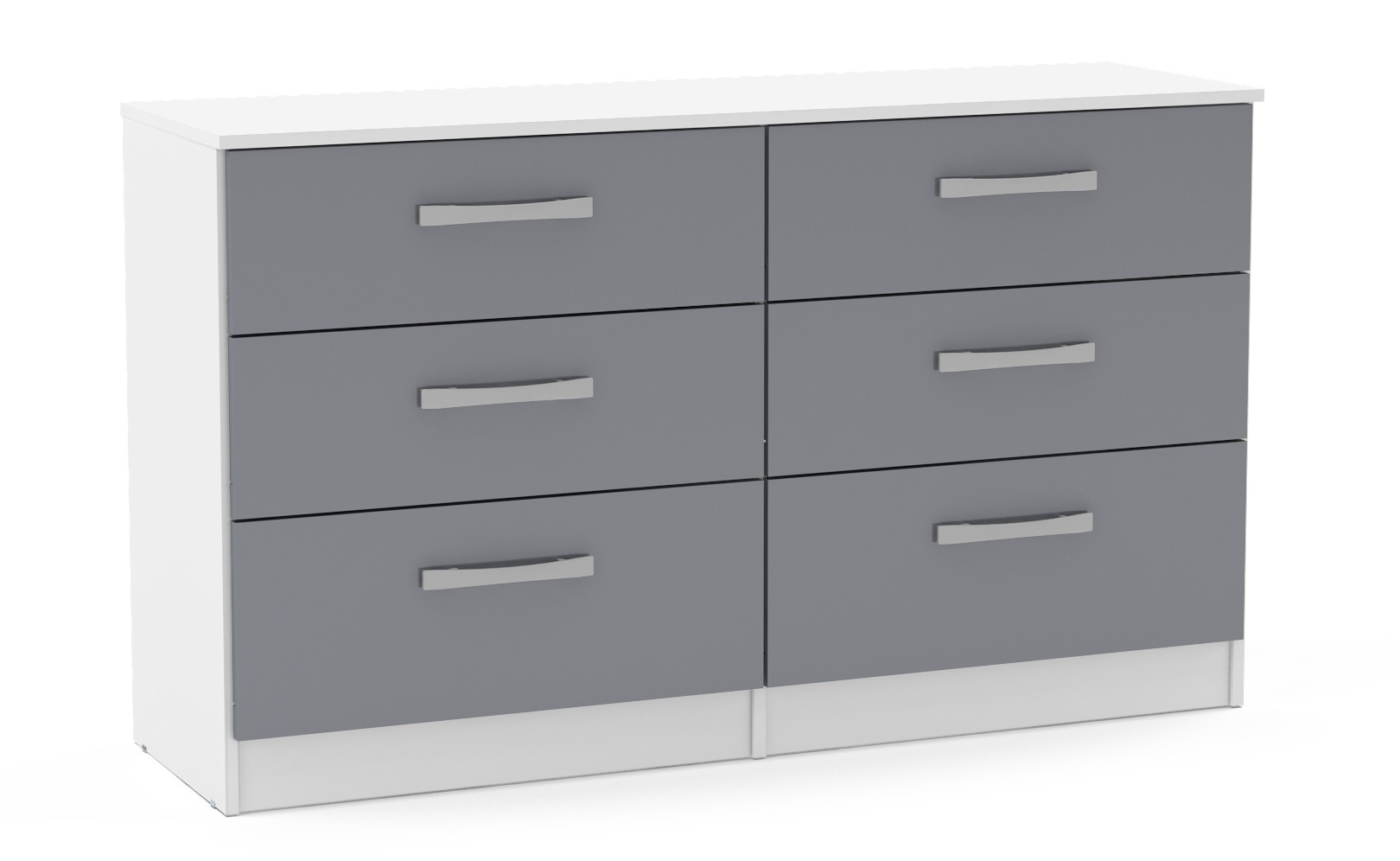 Lynx White Grey 6 Drawer Chest