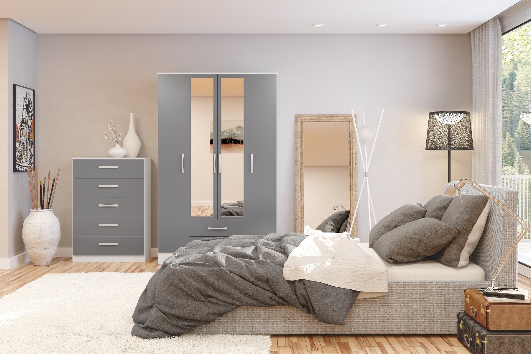 Lynx Grey 5 Drawer Chest