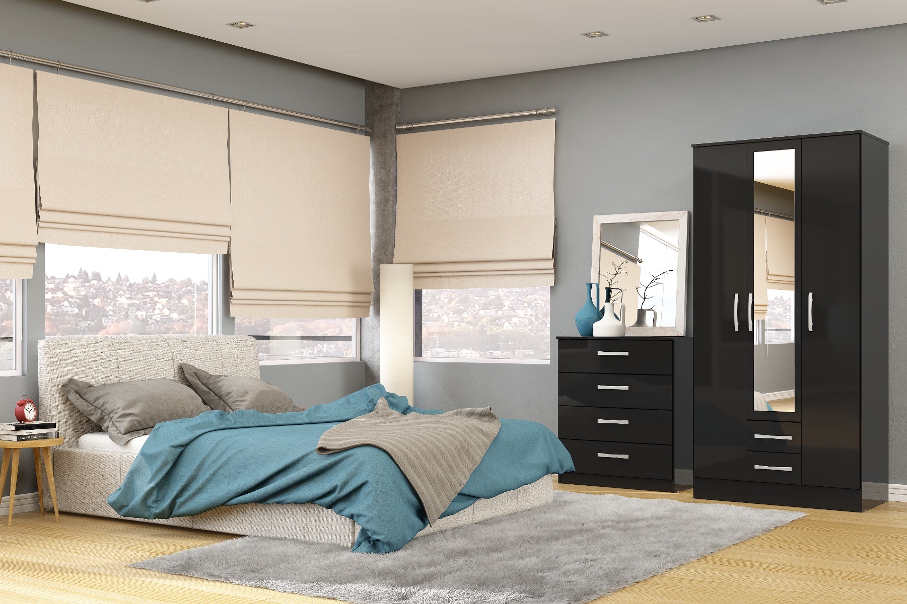 Lynx Black 5 Drawer Chest